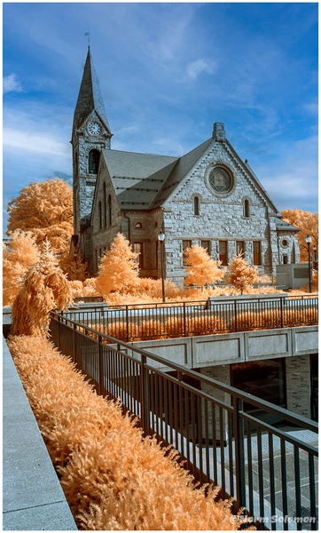 UMASS CHAPEL IN UPER COLOR_68_7_14_22 copy - INFRARED - Norm Solomon Photography