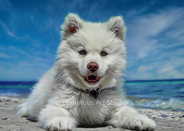 white-dog - Pet Illustrations - LuminousLight