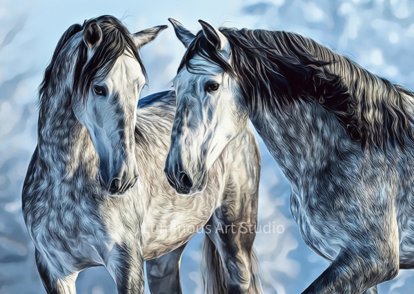 Horses-Art-028 - Wildlife Illustrations - LuminousLight