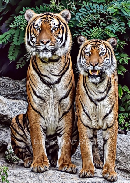2_Tigers-Art-049 - Wildlife Illustrations - LuminousLight