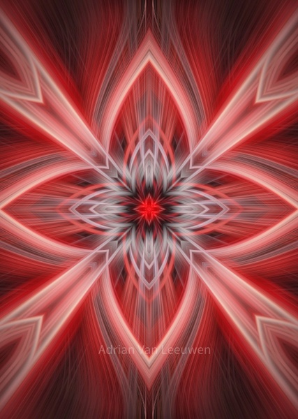 No.15-Red-Star-Pattern-Fractal - Fine Art