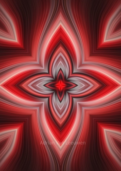No.8-Red-Four-Point-Star-floral-pattern - LuminousLight