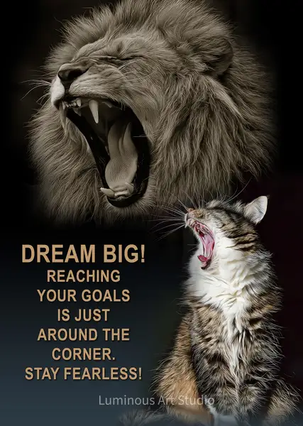 Cat-Lion-motivation-dream-big by LuminousLight