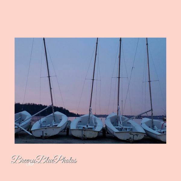 Breezy Blue Boating Vancouver Greeting Card - Chinelo Mora 