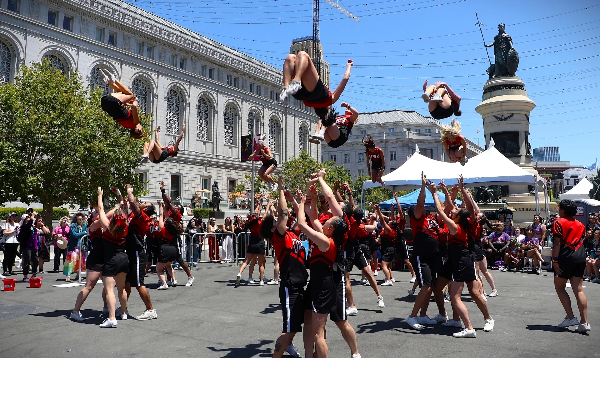 'There was a fabulous Cheerleading show at the SF PRIDE concert at the Civic Center plaza ,San Francisco ,Ca June 28,2025' (PB